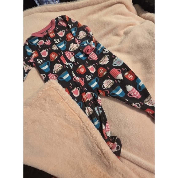 Carter's Other - Blanket/Sleeper SET Carter's Footed Fleece Zip Hot Cocoa Graphic Print 6M 018